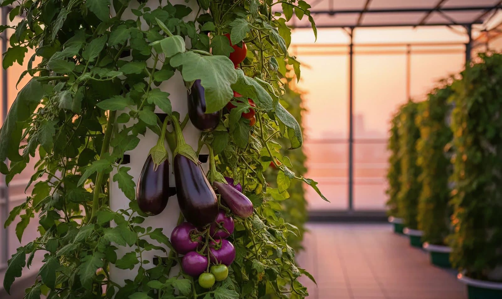 Colourful locally grown vegetables harvested from a Havacrop urban farm